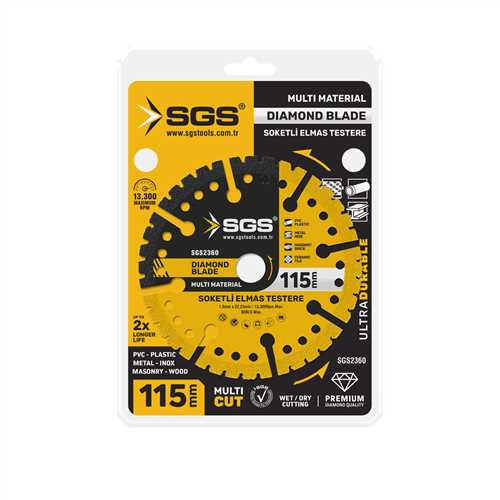 ÇOK AMAÇLI MULTI-MATERIAL ELMAS KESME DİSKİ 115 MM SGS2360